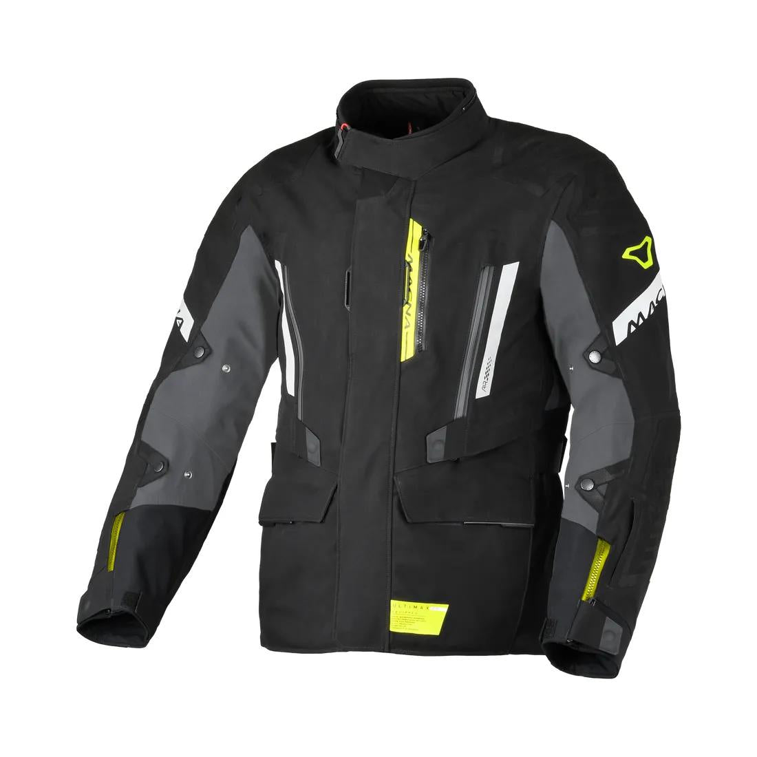 Macna Ultimax 2.0 laminoitu ajotakki, musta/harmaa/keltainen
