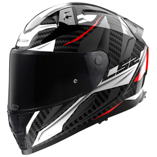 LS2 FF811 Vector II Carbon SAVAGE WHITE RED GREY