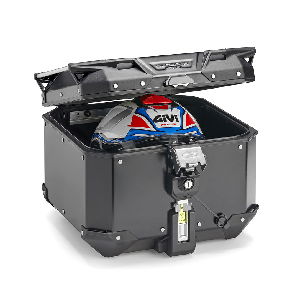Givi Trekker Outback EVO musta alumiininen takalaukku, 42 ltr, Monokey