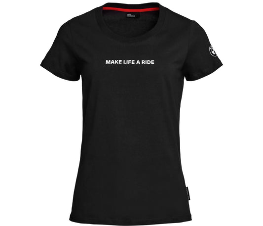 T-Paita Make Life a Ride naisten musta